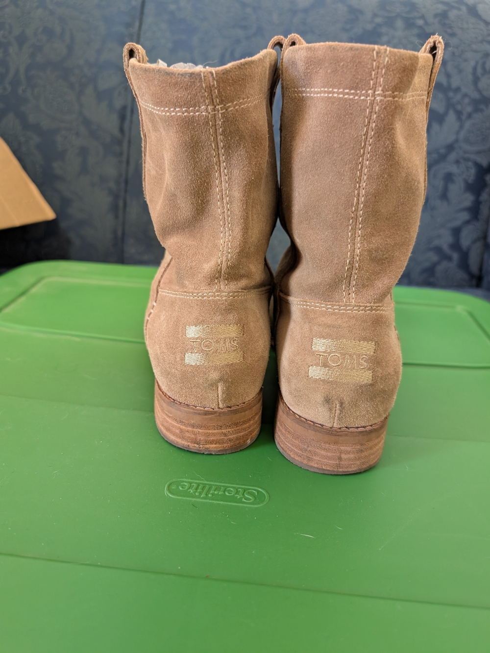Toms Women's Suede Ankle Boots in Tan - Picture 9 of 10